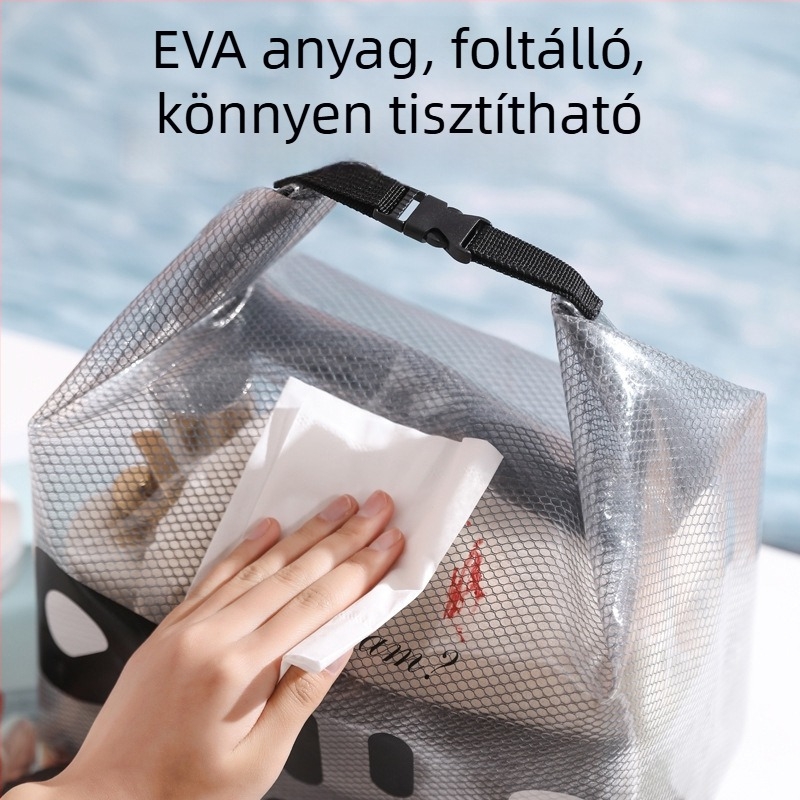 Kozmetikai táska, kubus alakú EVA anyaggal, többfunkciós, modell RY008, utazásokhoz, sminktároláshoz és hálószobai rendezéshez.
