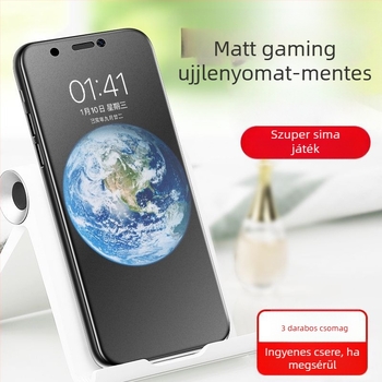 Matt edzett üveg kijelzővédő iPhone 14 Pro, 14 Pro Max, 12 Mini és iPhone X számára zöldfény szemvédővel