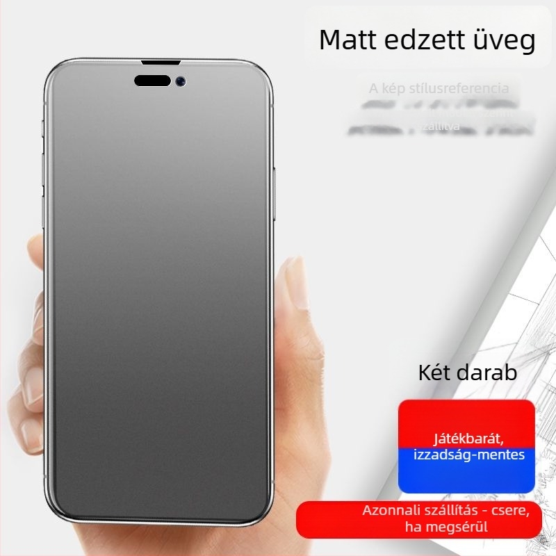 Matt edzett üveg kijelzővédő iPhone 14 Pro, 14 Pro Max, 12 Mini és iPhone X számára zöldfény szemvédővel