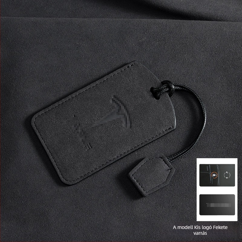 Tesla kulcs-kártya tok Model 3 és Model Y-hoz, Suede anyag, Retro stílus, Nancheng