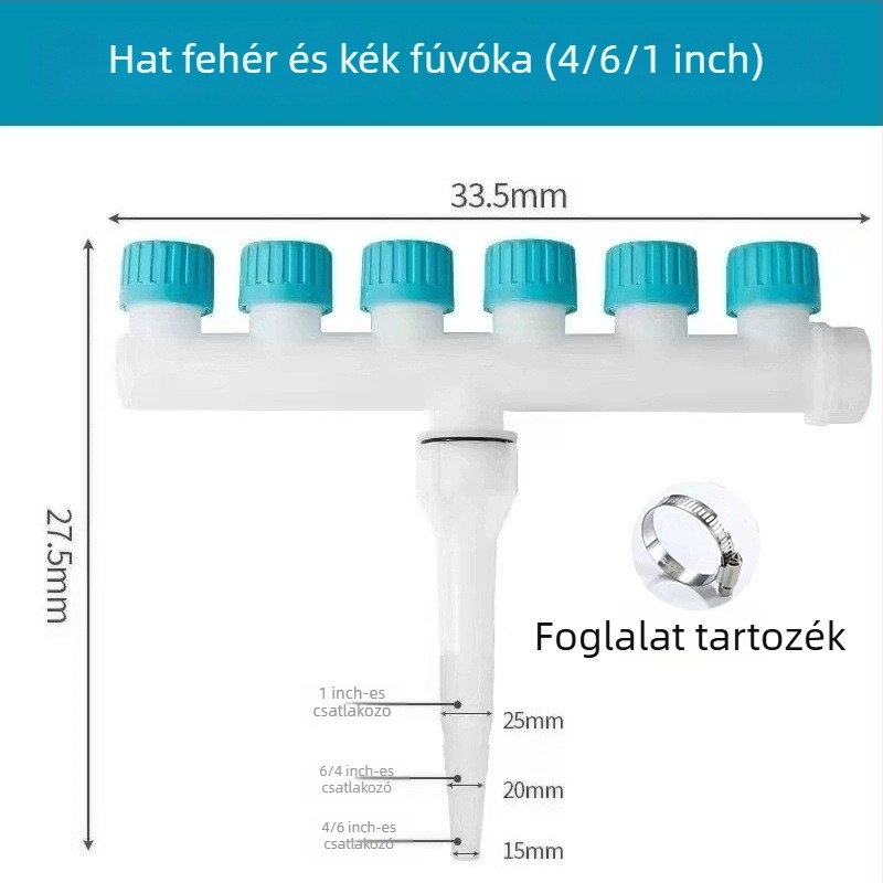 Atomizáló öntözőfej kerti és üvegházas öntözéshez, tömlőhöz illeszkedő rendszer
