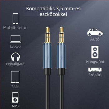 TPE kábel cink-ötvözet házzal, AUX audio kábel, 3,5 mm férfi–férfi, 1 m hosszú, autócsatlakozás