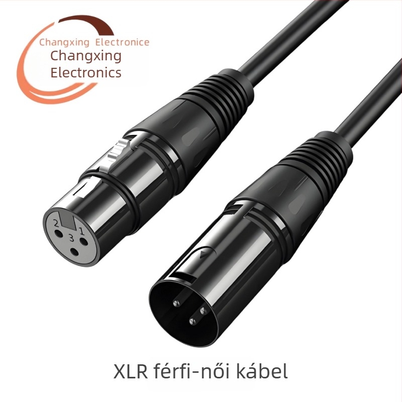 REXLIS KMF-6228 XLR audio kábel, férfi–női, 3-vezetékes, réz vezetők, nikkelezett burkolat, hossz 30 m