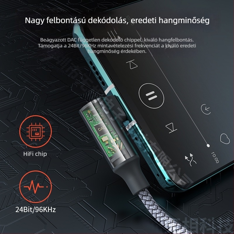 Könyök alakú Type-C fülhallgató adapter, 3,5 mm-es audio és töltés, 2 az egyben hangátalakító kábel