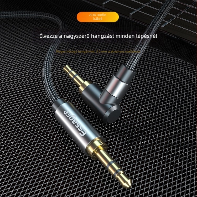 ESSAGER EYP35-WTA 3,5 mm férfi‑férfi audio kábel, aranyozott csatlakozók, rézmagú, digitális eszközökhöz