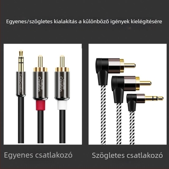Lotus 3,5 mm-es – 2RCA audió kábel, férfi–férfi, számítógéphez, hangfalakhoz és erősítőhöz