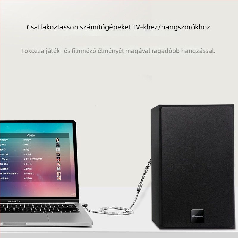 Lotus 3,5 mm-es – 2RCA audió kábel, férfi–férfi, számítógéphez, hangfalakhoz és erősítőhöz