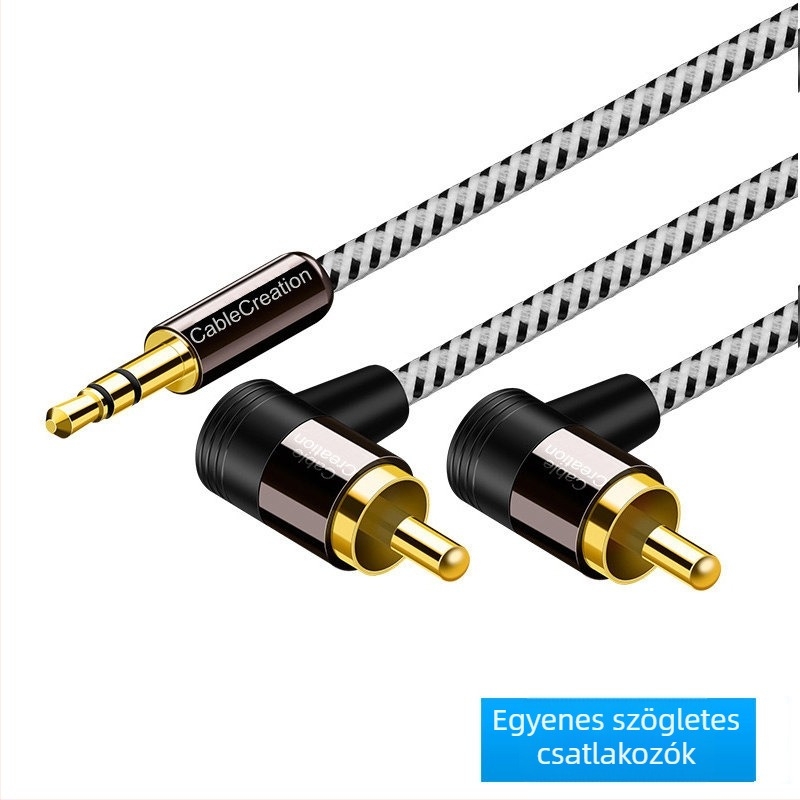 Lotus 3,5 mm-es – 2RCA audió kábel, férfi–férfi, számítógéphez, hangfalakhoz és erősítőhöz