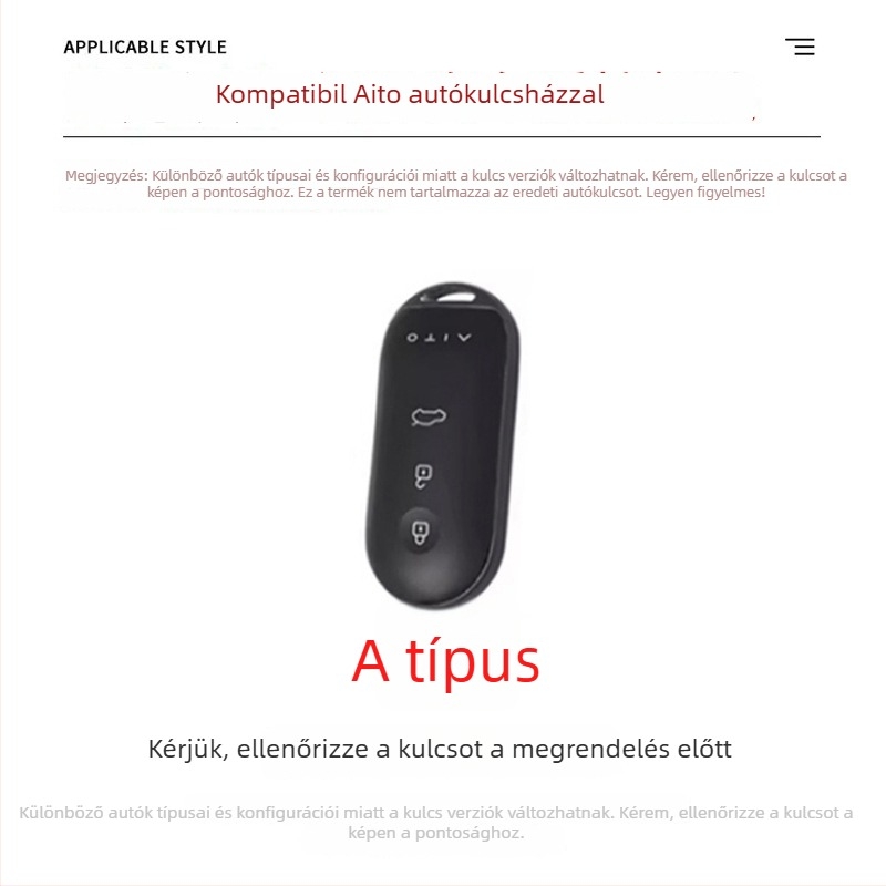 Wenjie M7 kulcstartó tok, minimalistikus cinkötvözet burkolat, testreszabás nélkül