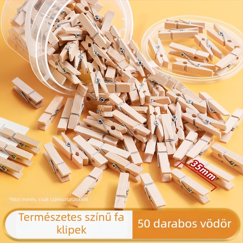Fa fényképklipszek falra kiállításához – 100 db, gyerekruhákhoz