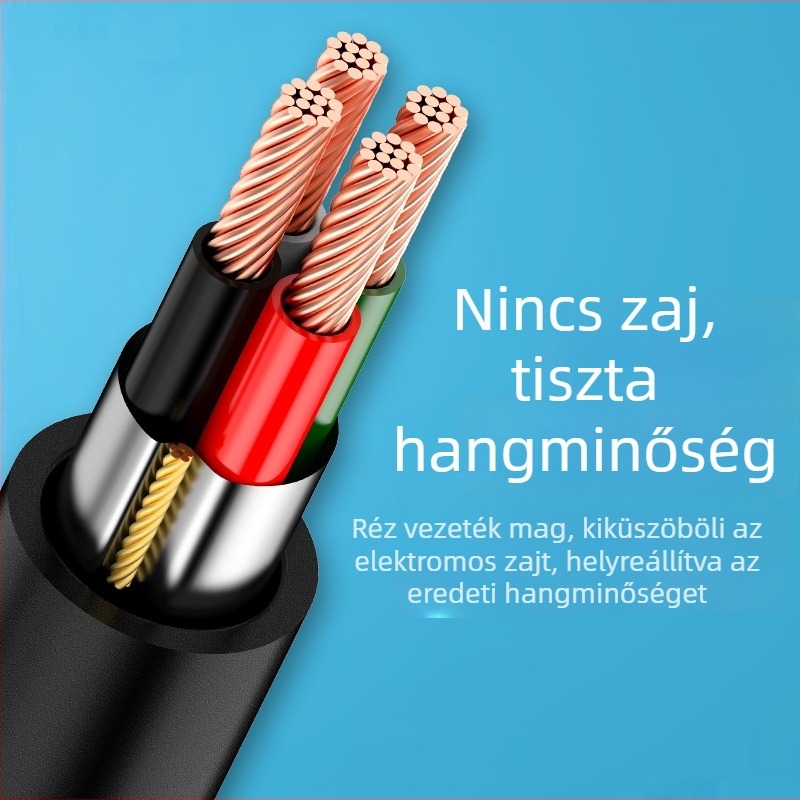 USB hangkártya 3,5 mm adapterrel asztali számítógéphez és laptophoz – RXIX luoliang; aranyozás; mag: szabad rézdrót; tömeg 16 g (mag: szabad rézdrót)