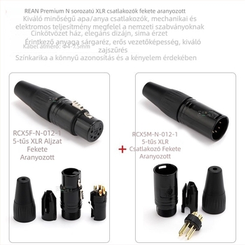 REAN DMX512 XLR jelkábel, 5‑pinről 3‑pinre, férfi–női csatlakozó, színpadi világításhoz
