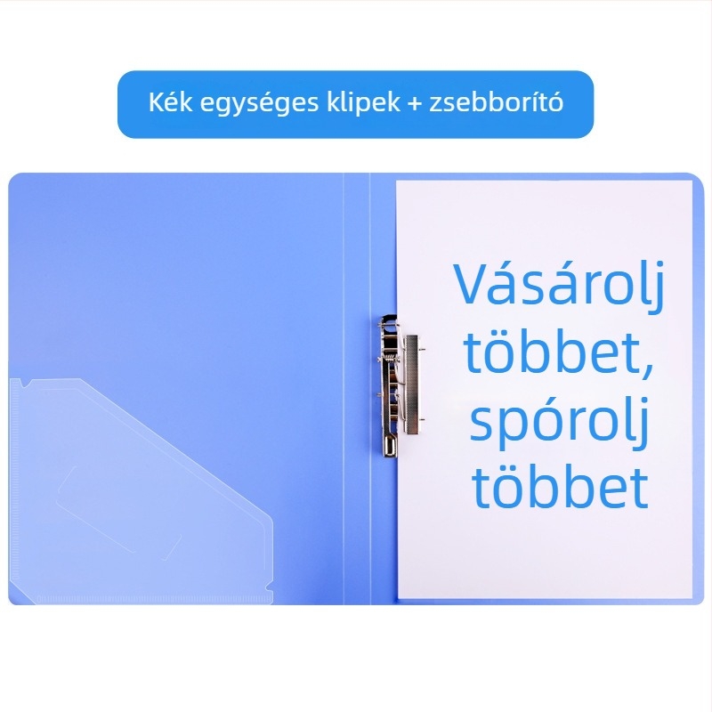 Műanyagból készült egycsapos mappa dokumentumokhoz, testreszabás elérhető (lemez vastagsága 0.7 mm, hát szélessége 2.0)