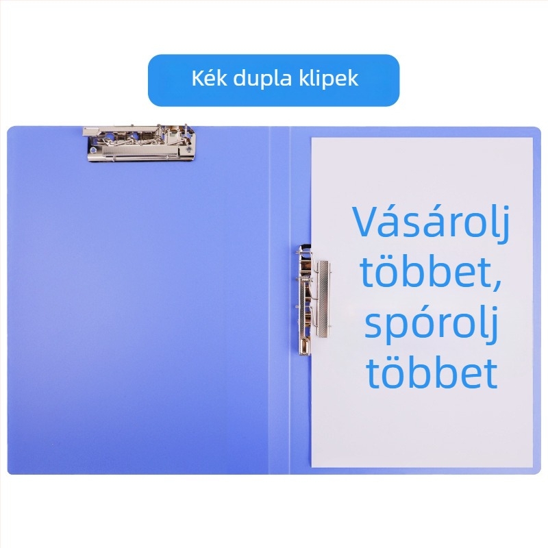 Műanyagból készült egycsapos mappa dokumentumokhoz, testreszabás elérhető (lemez vastagsága 0.7 mm, hát szélessége 2.0)