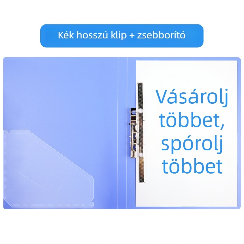 Műanyagból készült egycsapos mappa dokumentumokhoz, testreszabás elérhető (lemez vastagsága 0.7 mm, hát szélessége 2.0)