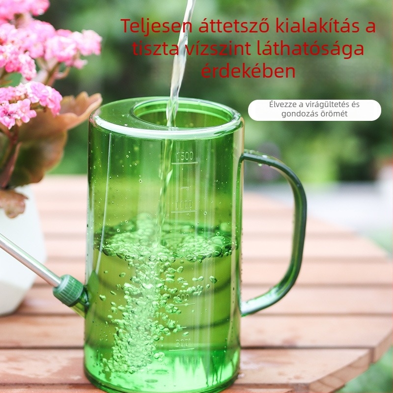 Olinze rozsdamentes acél öntözőkanna hosszú kifolyóval, nagy kapacitású kerti használatra
