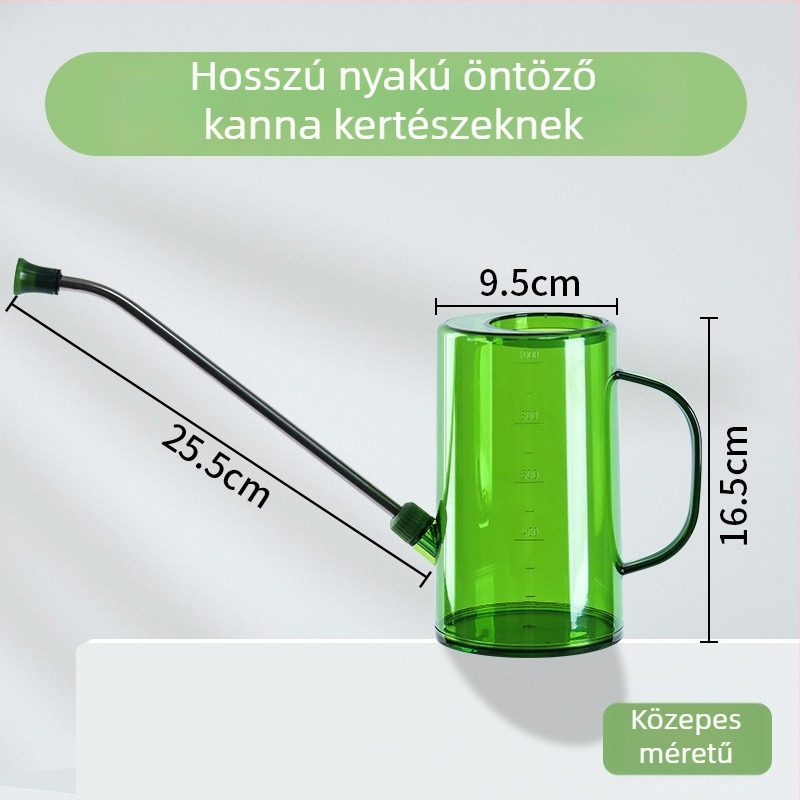 Olinze rozsdamentes acél öntözőkanna hosszú kifolyóval, nagy kapacitású kerti használatra