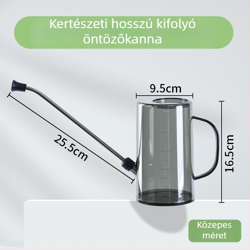 Olinze rozsdamentes acél öntözőkanna hosszú kifolyóval, nagy kapacitású kerti használatra