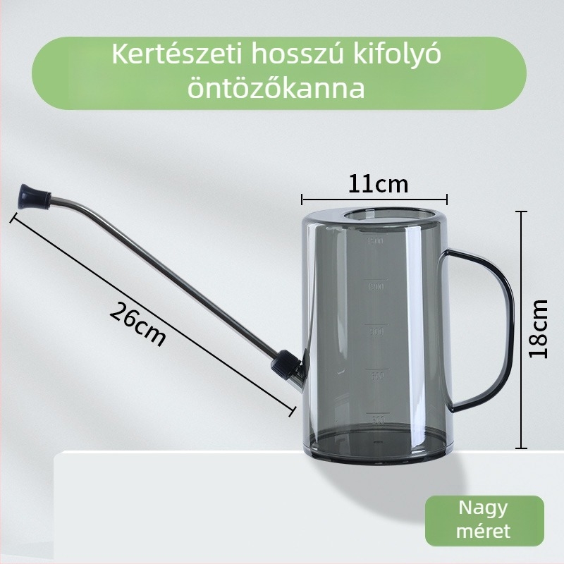 Olinze rozsdamentes acél öntözőkanna hosszú kifolyóval, nagy kapacitású kerti használatra