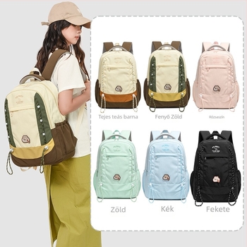 Koreai stílusú hátizsák, könnyű és vízálló, 20-35L, nejlon, kompatibil 8 hüvelykes laptophoz, görbült vállpántok