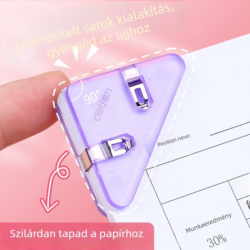 Deli Átlátszó háromszög klipsz – műanyag klipsz dokumentumokhoz és mappákhoz