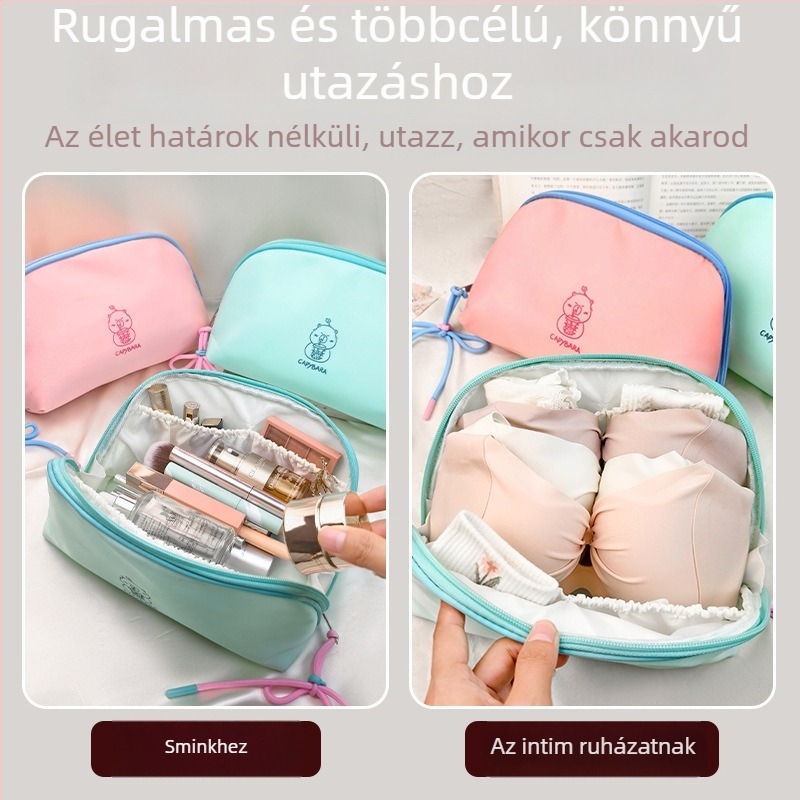 Utazási fehérneműtároló táska, modell A3, vízálló poliészterből, nagy kapacitású, többfunkciós, melltartókhoz, zoknikhoz és kozmetikumokhoz
