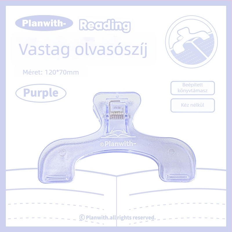 Planwith Reading Lapos Olvasó Klips – Plastmassz, Többcélú Jegyzetklips és Vizsgalevelek Mappa