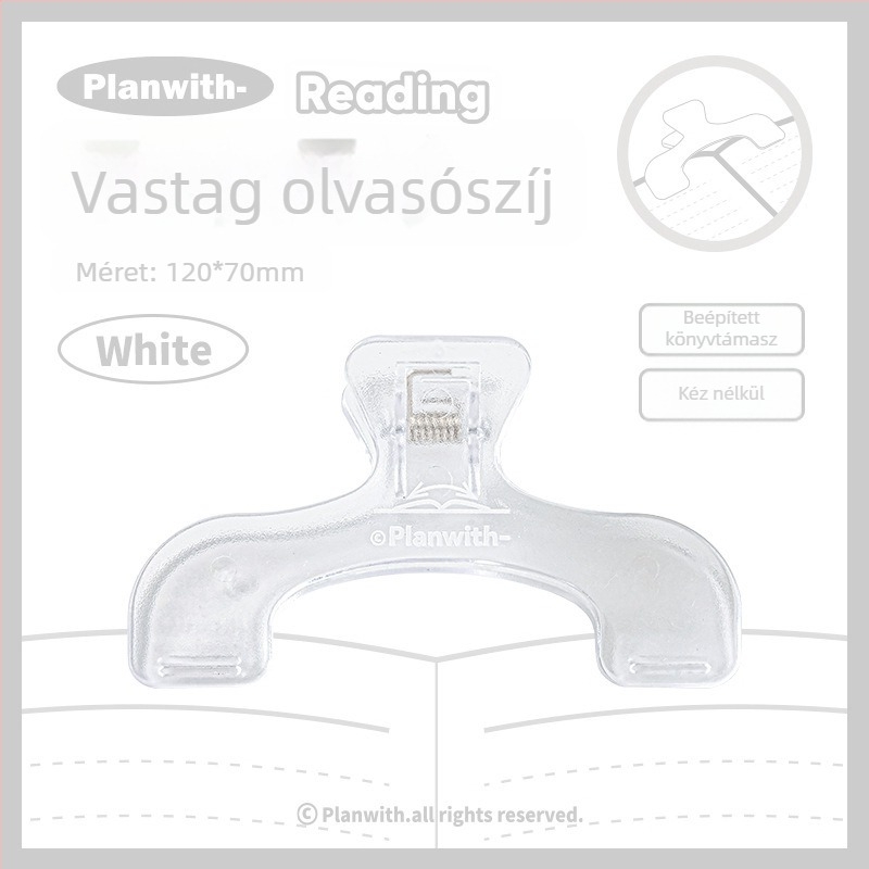 Planwith Reading Lapos Olvasó Klips – Plastmassz, Többcélú Jegyzetklips és Vizsgalevelek Mappa