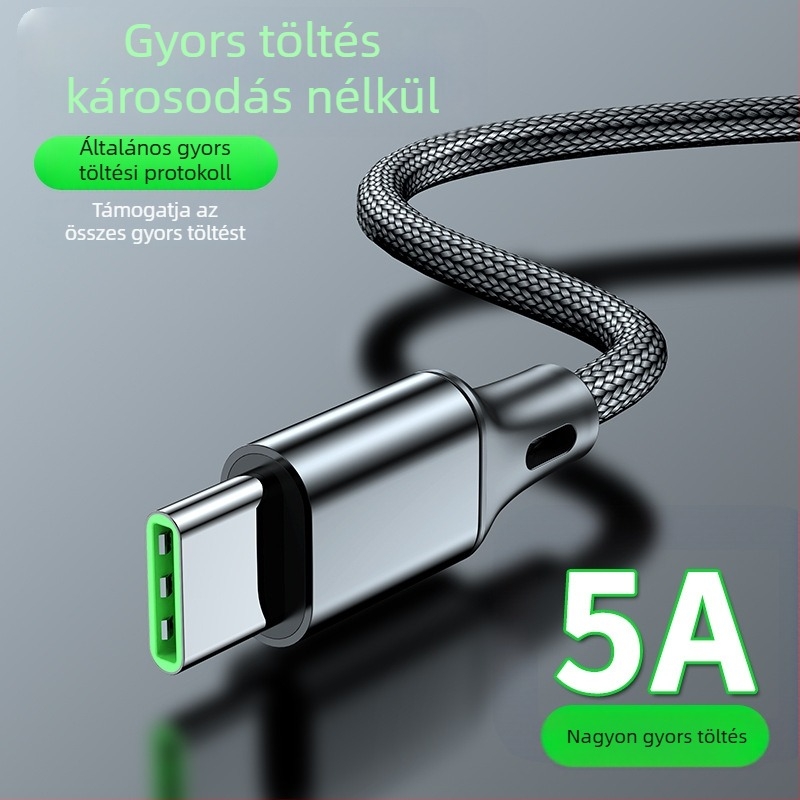 USB 90° adatkábel gyors töltéshez Lightning, Micro USB és Type-C csatlakozókkal; hossz: 0,5/1/2 m; maximális áram 5A.