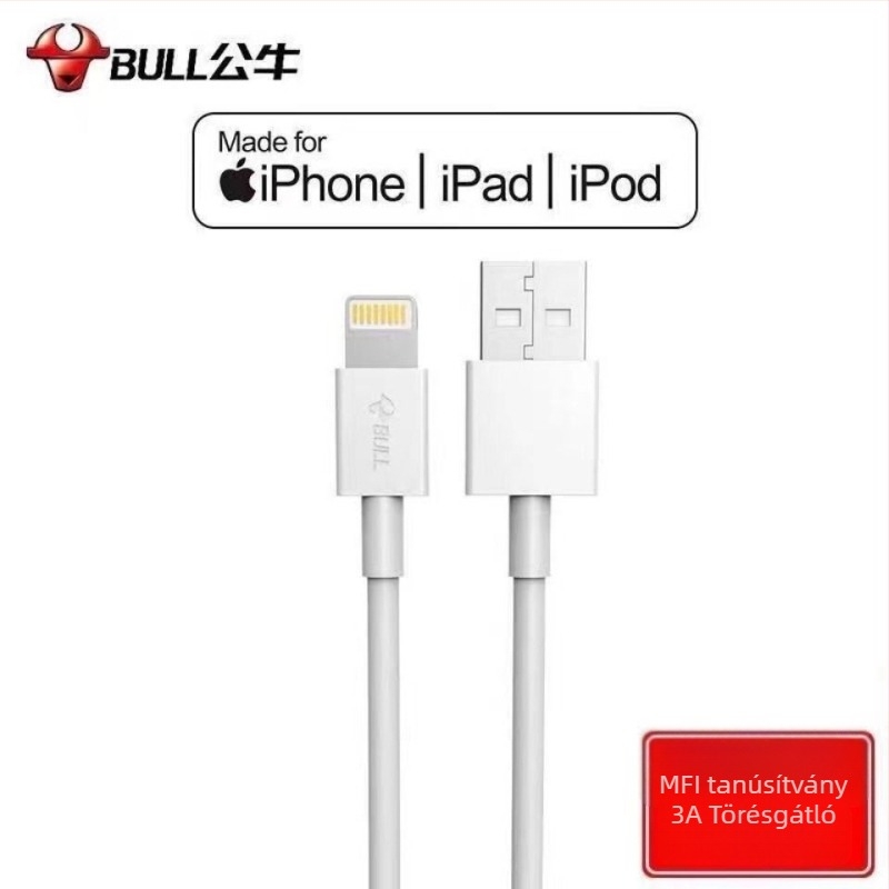 Bull hivatalos eredeti Apple PD20W adatkábel és USB töltőkábel készlet, 3A