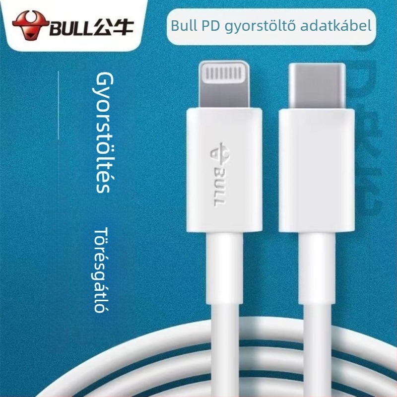 Bull hivatalos eredeti Apple PD20W adatkábel és USB töltőkábel készlet, 3A