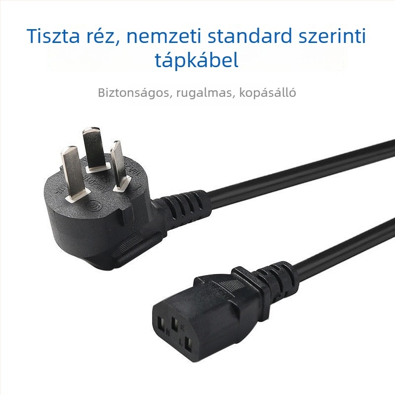 Hárompin-es tápkábel, tiszta réz vezetővel, megfelelő rizsfőzőhöz, PC-hez és monitorhoz