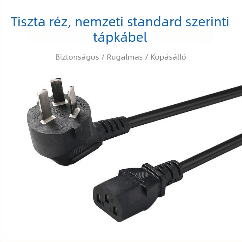 Hárompin-es tápkábel, tiszta réz vezetővel, megfelelő rizsfőzőhöz, PC-hez és monitorhoz