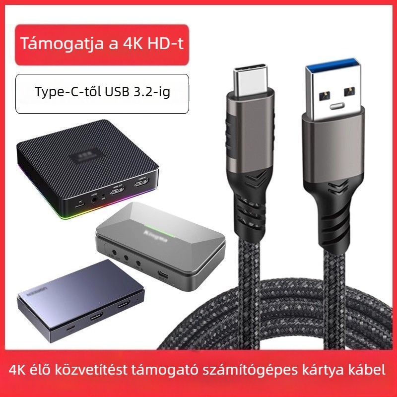 Rögzítő kártya USB 3.2 Type-C adatkábel 4K vetítéshez