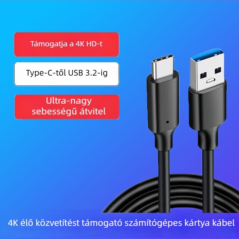 Rögzítő kártya USB 3.2 Type-C adatkábel 4K vetítéshez