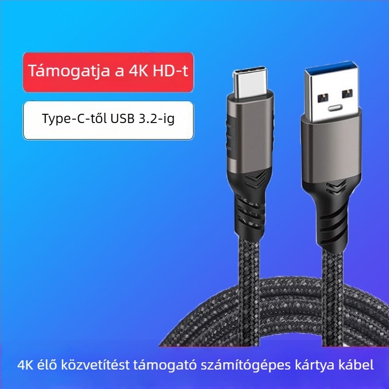 Rögzítő kártya USB 3.2 Type-C adatkábel 4K vetítéshez