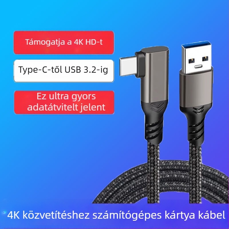 Rögzítő kártya USB 3.2 Type-C adatkábel 4K vetítéshez