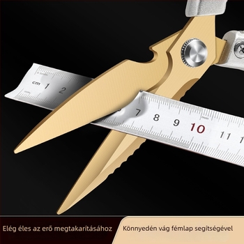Rozsdamentes acélból készült konyhai olló, nehéz terhelésű csontvágás, többfunkciós halakhoz, testreszabás elérhető