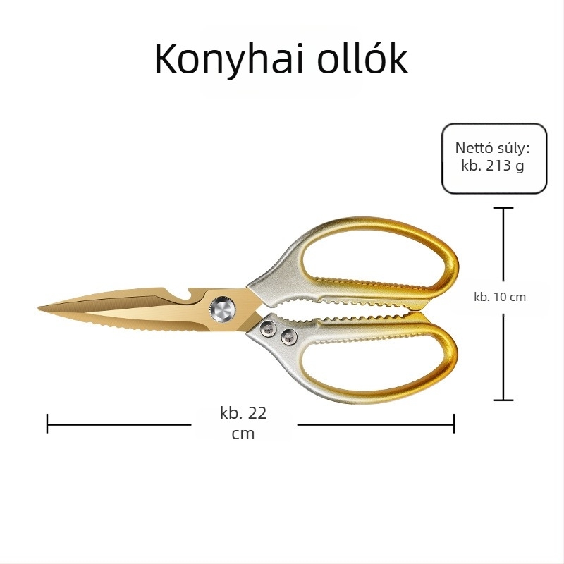 Rozsdamentes acélból készült konyhai olló, nehéz terhelésű csontvágás, többfunkciós halakhoz, testreszabás elérhető