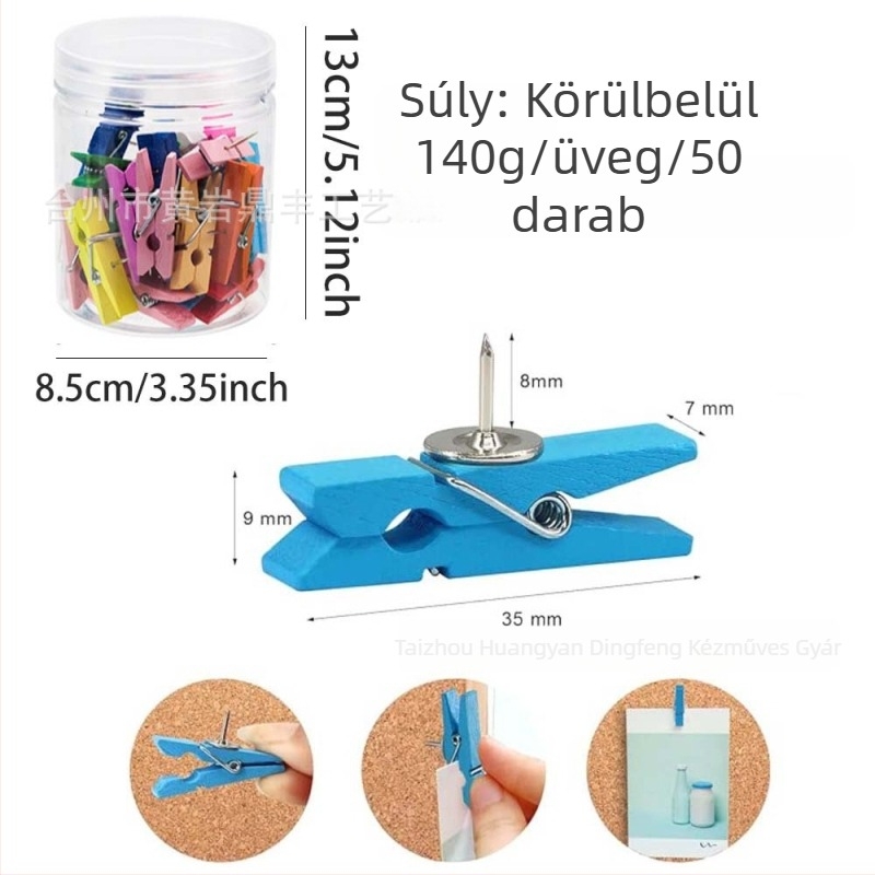 3,5 cm-es színes fa kapcsok és tűzők – óvoda téma falikellék, irodai dekoráció
