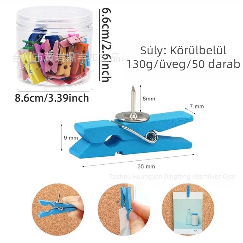 3,5 cm-es színes fa kapcsok és tűzők – óvoda téma falikellék, irodai dekoráció