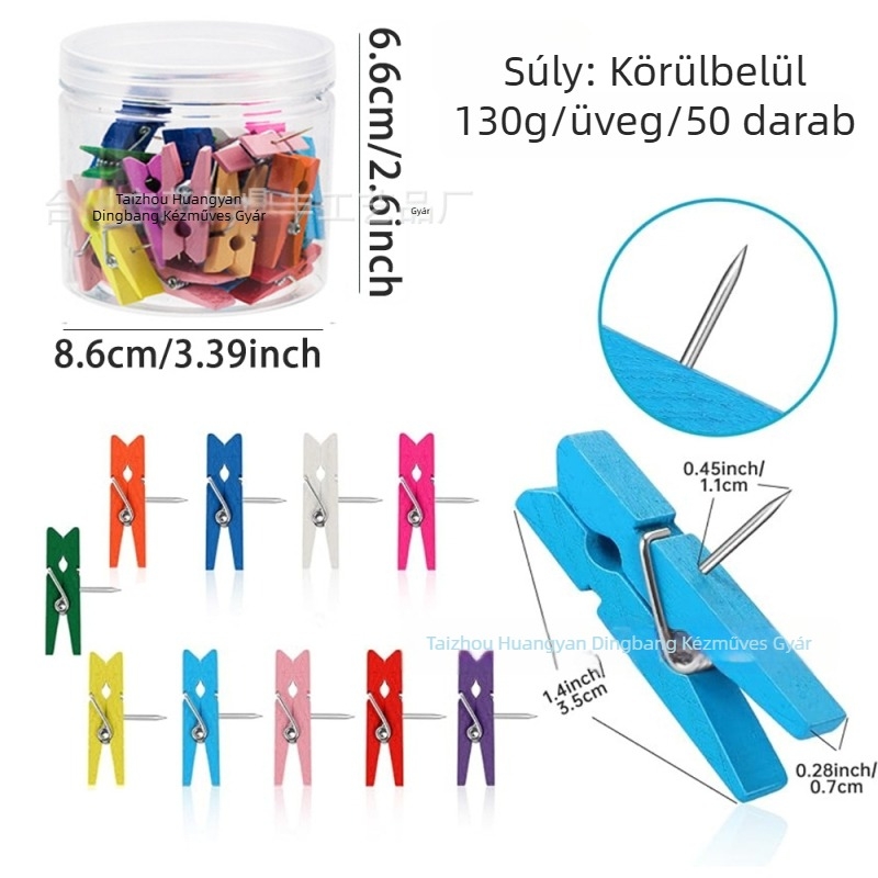 3,5 cm-es színes fa kapcsok és tűzők – óvoda téma falikellék, irodai dekoráció