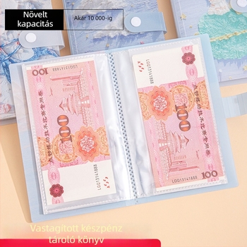Habiter Monet-ihletésű készpénzmegtakarító könyv, átlátszó műanyag RMB bankjegy mappa