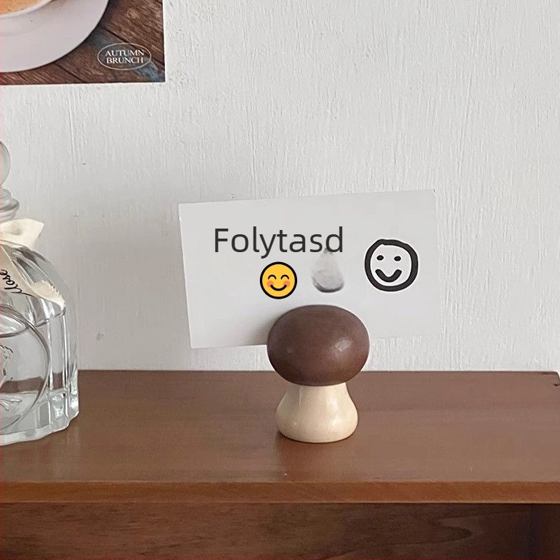 Fa gomba alakú jegyzettartó és fotótartó — retro asztali kiegészítő