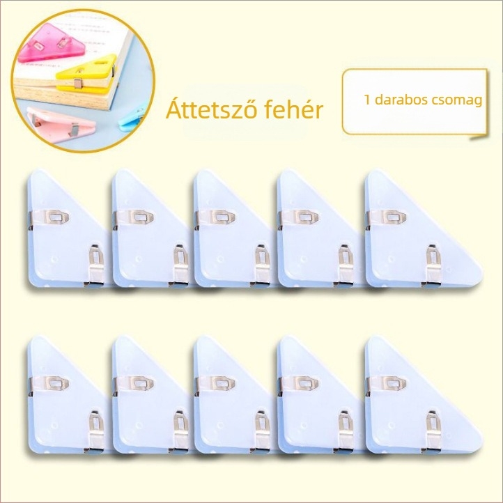 Bedome 501 Plasztikus háromszög alakú sarokklip diákoknak, fix klip, anti-deformáció, többfunkciós sarokklip