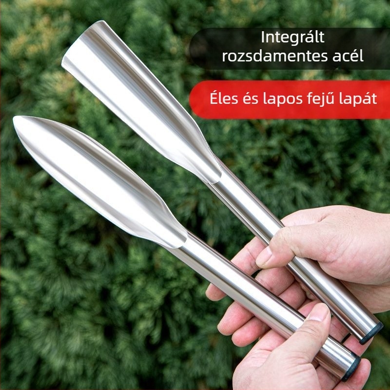 Egyszemélyes rozsdamentes acél kerti lapát, virágok és zöldségek ültetésére, talaj ásására és vad zöldségekhez
