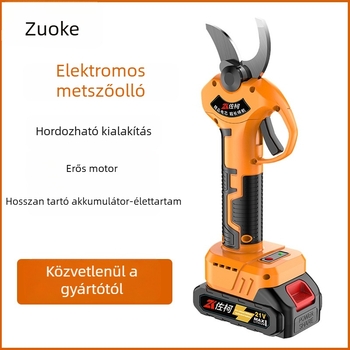 Elektromos metszőolló újratölthető lítium akkumulátorral, vastag ágak metszéséhez, kertészeti eszköz gyümölcsfákhoz