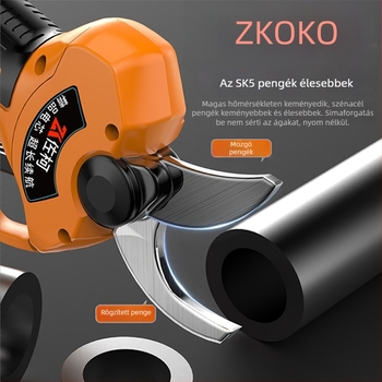 Elektromos metszőolló újratölthető lítium akkumulátorral, vastag ágak metszéséhez, kertészeti eszköz gyümölcsfákhoz
