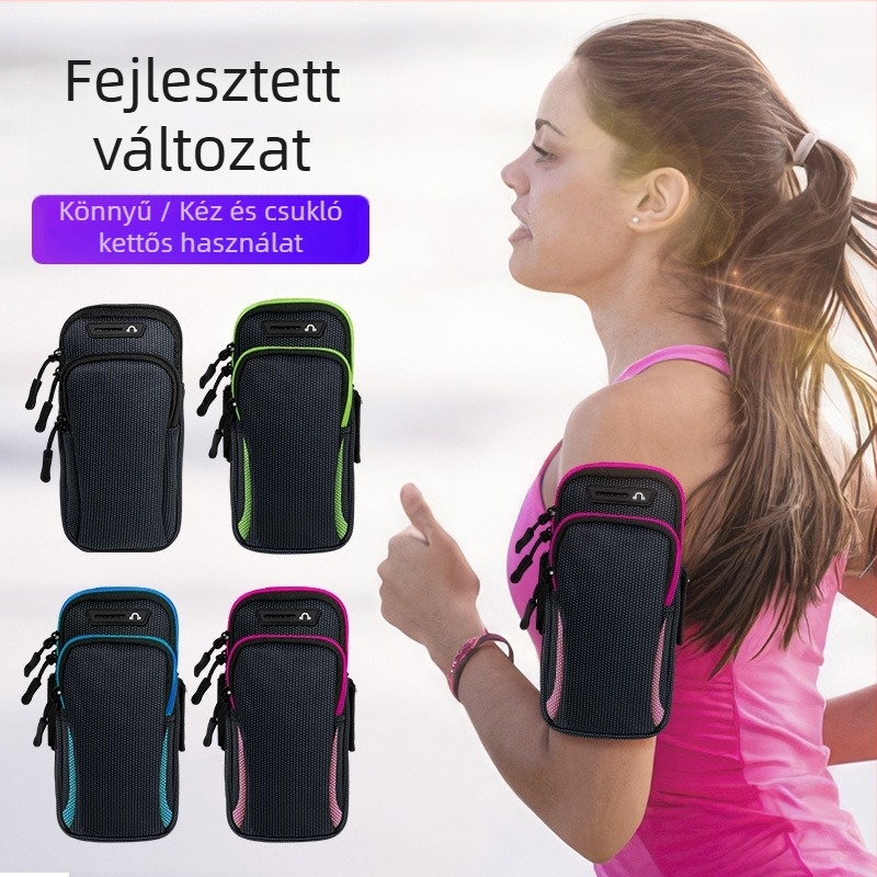 Futáshoz karra rögzíthető telefon-tartó, vízálló, anyag: diving cloth, TOUROMAN márka, kültéri sportokhoz