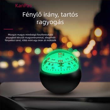 Autókompassz irányító gömb – nagy pontosságú, világító, fém test (Anyag: Fém)